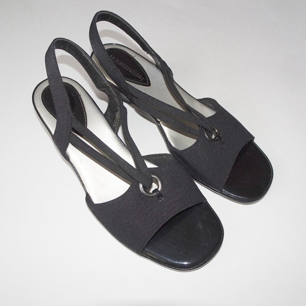 Naturalizer Black Minimalist Slingback Sandals 8.5